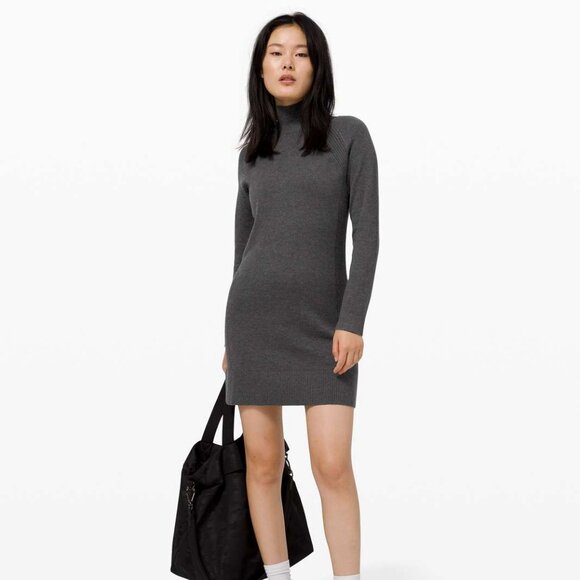 Lululemon Keep it Cozy Dress Graphite Grey Sz 10 NWT MSRP $138 - Picture 1 of 16